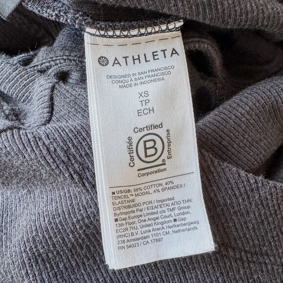Athleta, Presence Twist Ribbed Black Sweatshirt  Top, Women’s Size X-Small - Picture 7 of 7